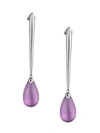 Alexis Bittar Ruthenium-plated & Lucite Teardrop Linear Earrings In Purple/silver
