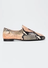 AQUATALIA REVY FLAT SNAKE-PRINT LOAFERS,PROD152680088