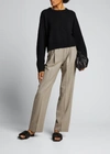 Loulou Studio Bruzzi Cropped Wool And Cashmere-blend Sweater In Beige