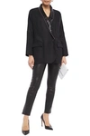 BRUNELLO CUCINELLI EMBELLISHED SATIN-TRIMMED LINEN-TWILL BLAZER,3074457345621977388