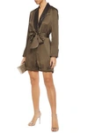 BRUNELLO CUCINELLI BELTED EMBELLISHED SATIN PLAYSUIT,3074457345621910769