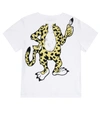 Stella Mccartney Leopard Printed Organic Cotton T-shirt In White