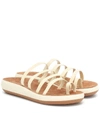 Ancient Greek Sandals Hypatia Metallic Flatform Sandals In White