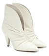 ISABEL MARANT LASTEEN RUCHED LEATHER ANKLE BOOTS,P00432145
