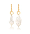 ALIGHIERI THE OLIVE 24KT GOLD-PLATED EARRINGS WITH PEARLS,P00446679