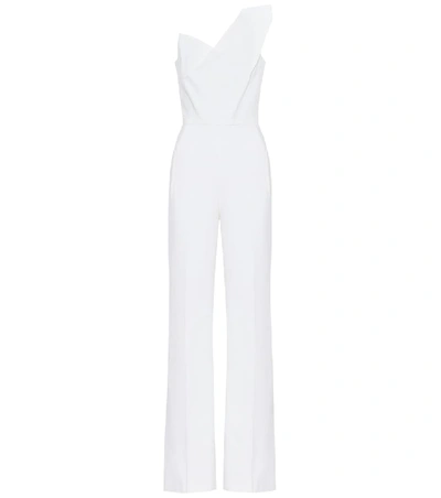 Roland Mouret Platano One-shoulder Wool-crepe Jumpsuit In White