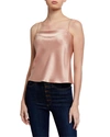 Alice And Olivia Harmon Satin-crepe Camisole In Rose
