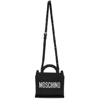 Moschino Black Logo Messenger Bag In A4555 Black