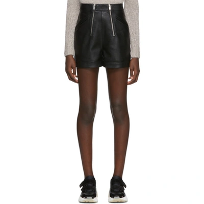 Stella Mccartney Faux-leather High-rise Shorts In Black