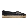 Saint Laurent Logo-embossed Leather Espadrilles In 1000 Black