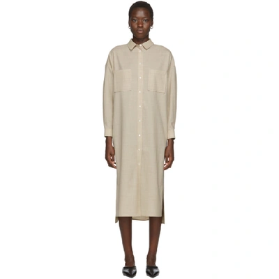 Arch The Beige Shirt Dress In Lt Beige