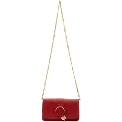 See By Chloé Hana Large Leather Wallet On A Chain In Red