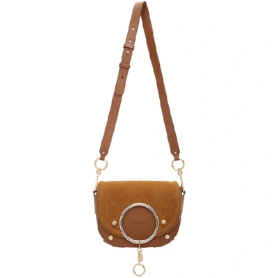 See By Chloé Women's Mara Suede & Leather Saddle Bag In Caramello/gold