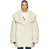WE11 DONE WE11DONE OFF-WHITE FAUX FUR COAT