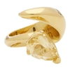 ALAN CROCETTI ALAN CROCETTI SSENSE EXCLUSIVE GOLD AND YELLOW CITRINE ALIEN RING