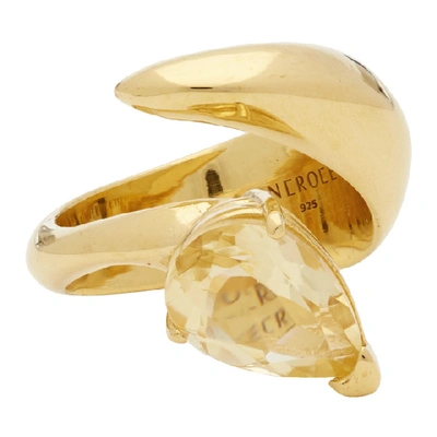 Alan Crocetti Ssense Exclusive Gold And Yellow Citrine Alien Ring
