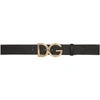 DOLCE & GABBANA BLACK DAUPHINE LOGO BELT