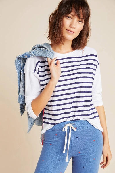 Sundry Maritime Striped Tee In White