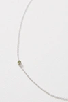 Maya Brenner 14k White Gold Asymmetrical Birthstone Necklace In Green