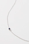 Maya Brenner 14k White Gold Asymmetrical Birthstone Necklace In Blue