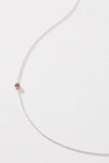 Maya Brenner 14k White Gold Asymmetrical Birthstone Necklace In Pink