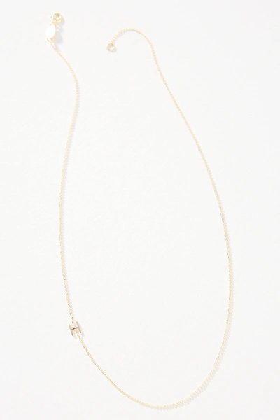 MAYA BRENNER 14K GOLD ASYMMETRICAL MONOGRAM NECKLACE,55457626