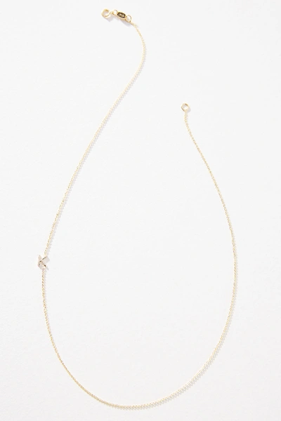 MAYA BRENNER 14K GOLD ASYMMETRICAL MONOGRAM NECKLACE,55457626