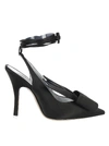 Attico Venus Bow Satin Slingback Pumps In Nero