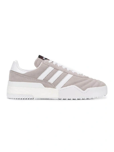 Adidas Originals By Alexander Wang Bball Soccer Leather-trimmed Suede Trainers In Grey