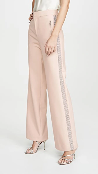 Area Bonded Wide Leg Trousers In Nude