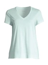 Lafayette 148 The Modern V-neck Tee In Blyss Blue