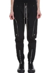 RICK OWENS BAUHAUS CARGO PANTS IN BLACK COTTON,11195810