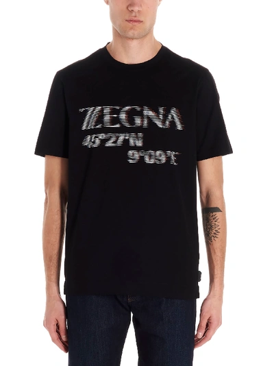 Z Zegna Z-zegna Logo Print T-shirt In Black