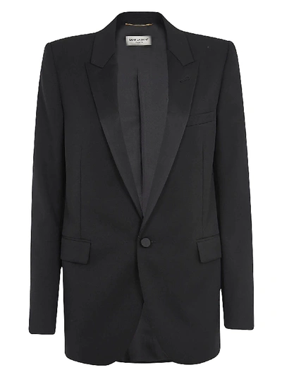 Saint Laurent Single Button Blazer In Black