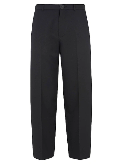 Balenciaga Cropped Wide Trousers In Black
