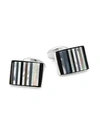 David Donahue Striped Sterling Silver Cuff Links