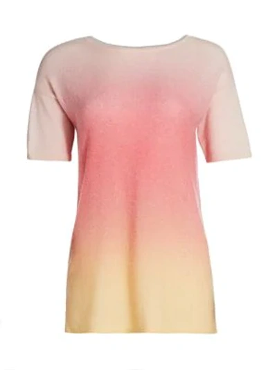 Saks Fifth Avenue Collection Cashmere Ombre Tunic Jumper In Light Citrus With Day Lilly Yellow