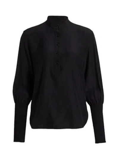 Rag & Bone Women's Maris Puff Sleeve Blouse In Black