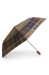 Barbour Tartan Plaid Mini Umbrella In Green