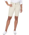 Nydj Petites Briella Cuffed Denim Bermuda Shorts In Feather In Feather