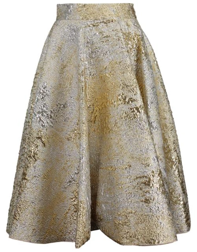 Dolce & Gabbana Jacquard Full Skirt In Silver