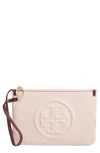 Tory Burch Perry Leather Wristlet In Shell Pink