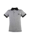 BABY DIOR CHINÉ grey POLO SHIRT WITH CONTRASTING COLLAR