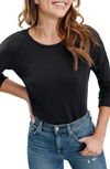 Splendid Zander Easy Slub Long-sleeve Crewneck Tee In Black