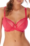 Freya Starlight Fuller Bust Hero Balcony Mesh Bra In Coral-pink In Sugar Coral