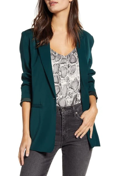 Endless Rose Tailored Single Button Blazer In Green