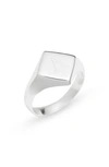 ARGENTO VIVO ARGENTO VIVO ENGRAVEABLE RHOMBUS SIGNET RING,M701973