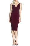 Dress The Population Anita Crepe Cocktail Dress In Burgundy