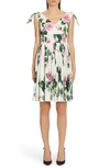 DOLCE & GABBANA ROSE PRINT TIE STRAP A-LINE DRESS,F6I0ATHS5FZ