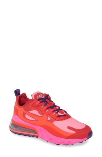 Nike Air Max 270 React Sneaker In Mystic Red, Burnt Crimson, Pink Blast, Habanero & Red Court